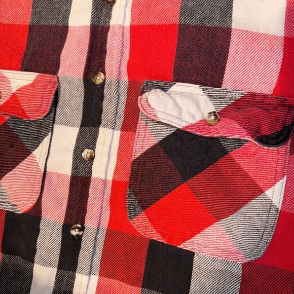Vintage Deer Creek Red & Black Plaid Long Sleeve Button Up Outdoor Shirt - XL - Picture 3 of 6